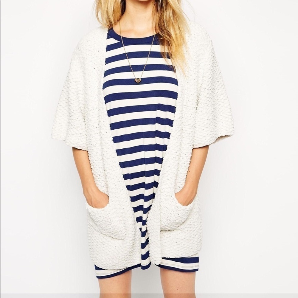 Ganni snowball knit white cardigan
